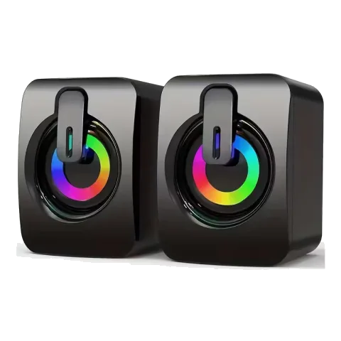 ALTAVOCES USB CON LUZ LED PARA COMPUTADORA DE ESCRITORIO