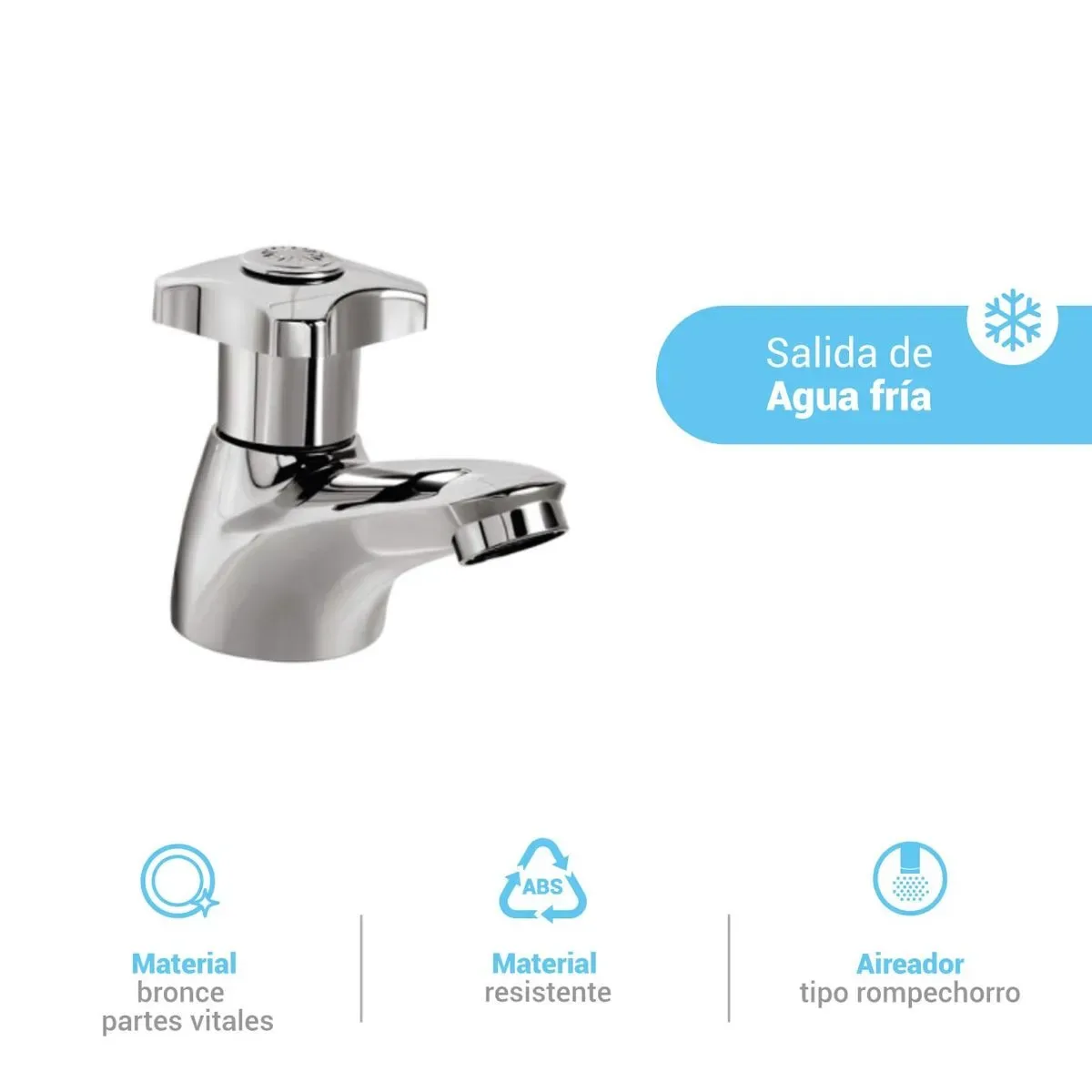 Llave p/lavatorio comada cromada punta sal GR35P000 - Italgrif