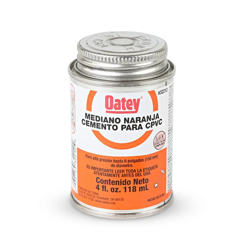 Pegamento CPVC naranja 4 onz 1/32 32212 CJAX24 - Oatey