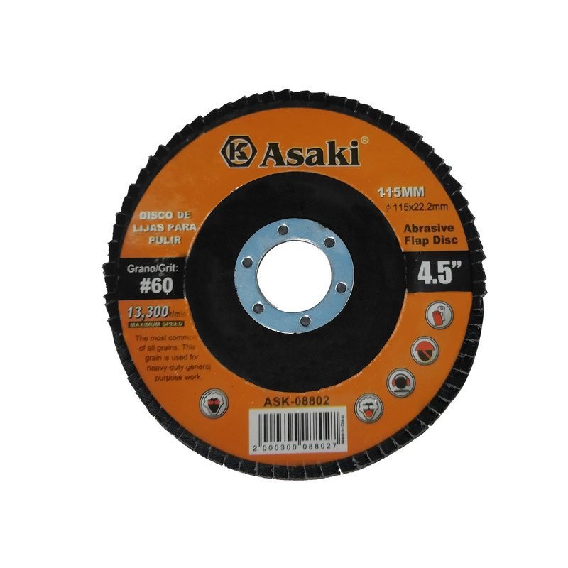 DISCO DE LIJAS (FLAP) GR 60 115MM ASK08802 - ASAKI