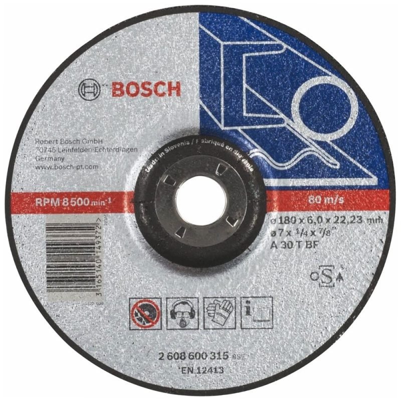 DISCO DESBASTE P/METAL 7 180MM GR24 PQX10 2608603183 - BOSCH