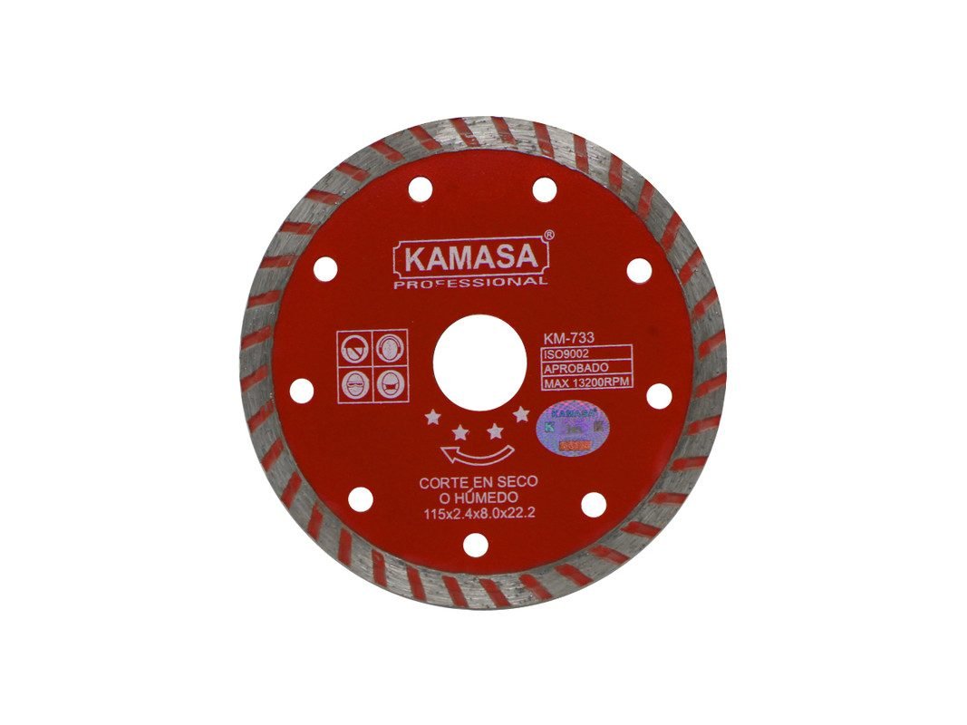Dis. diamant. 4" 1/2 turbo 115MM rojo TKM733 continuo - Kamasa