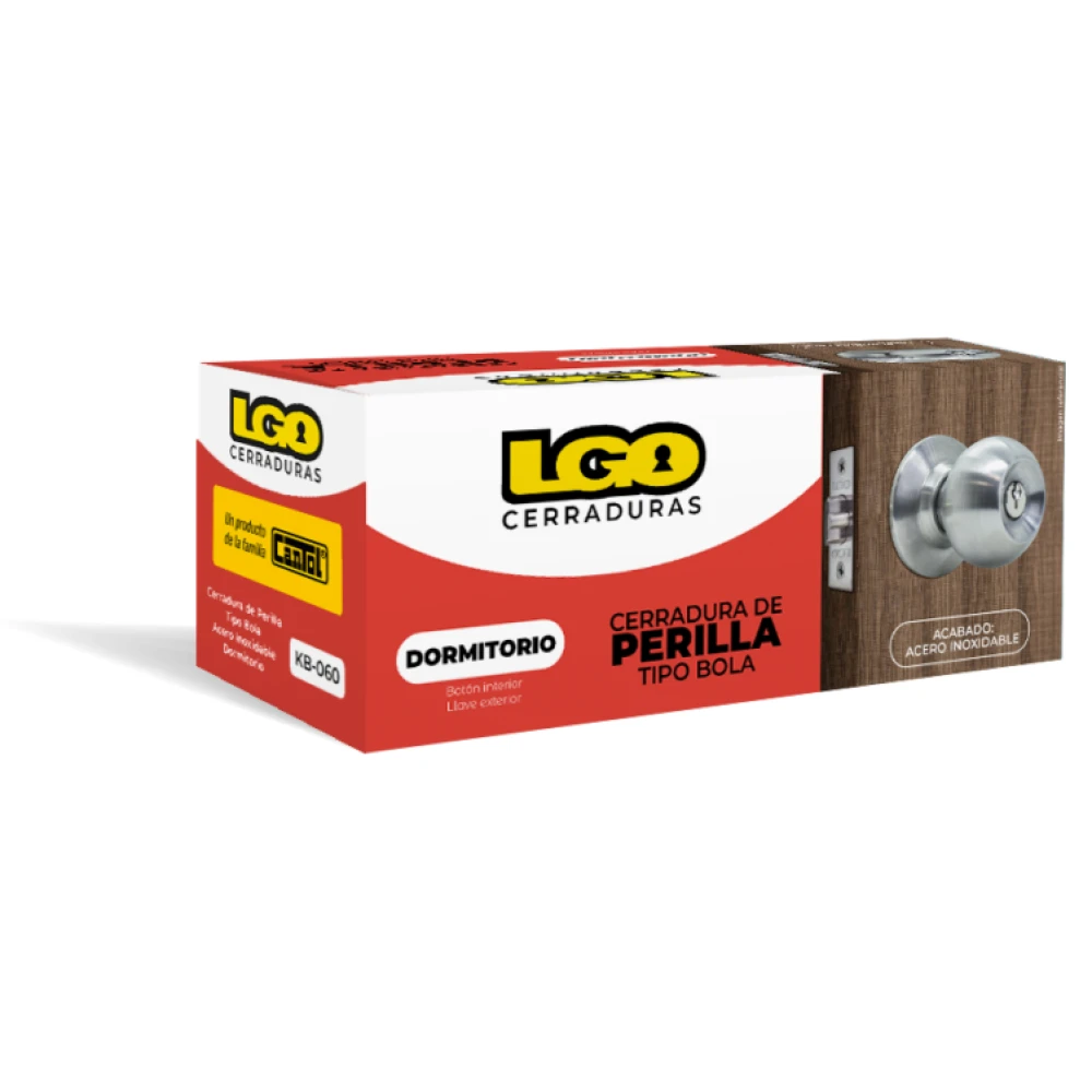 Cerradura (chapa) p/dormi acero inoxidable KB-060 - LGO