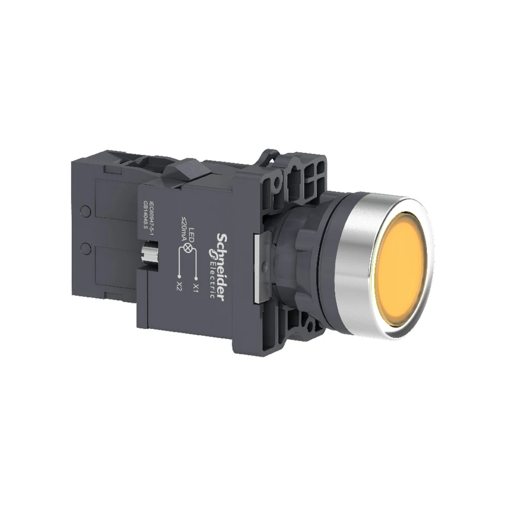 Pulsador luminoso LED 220V amarillo XA2EW35M1 Schneider