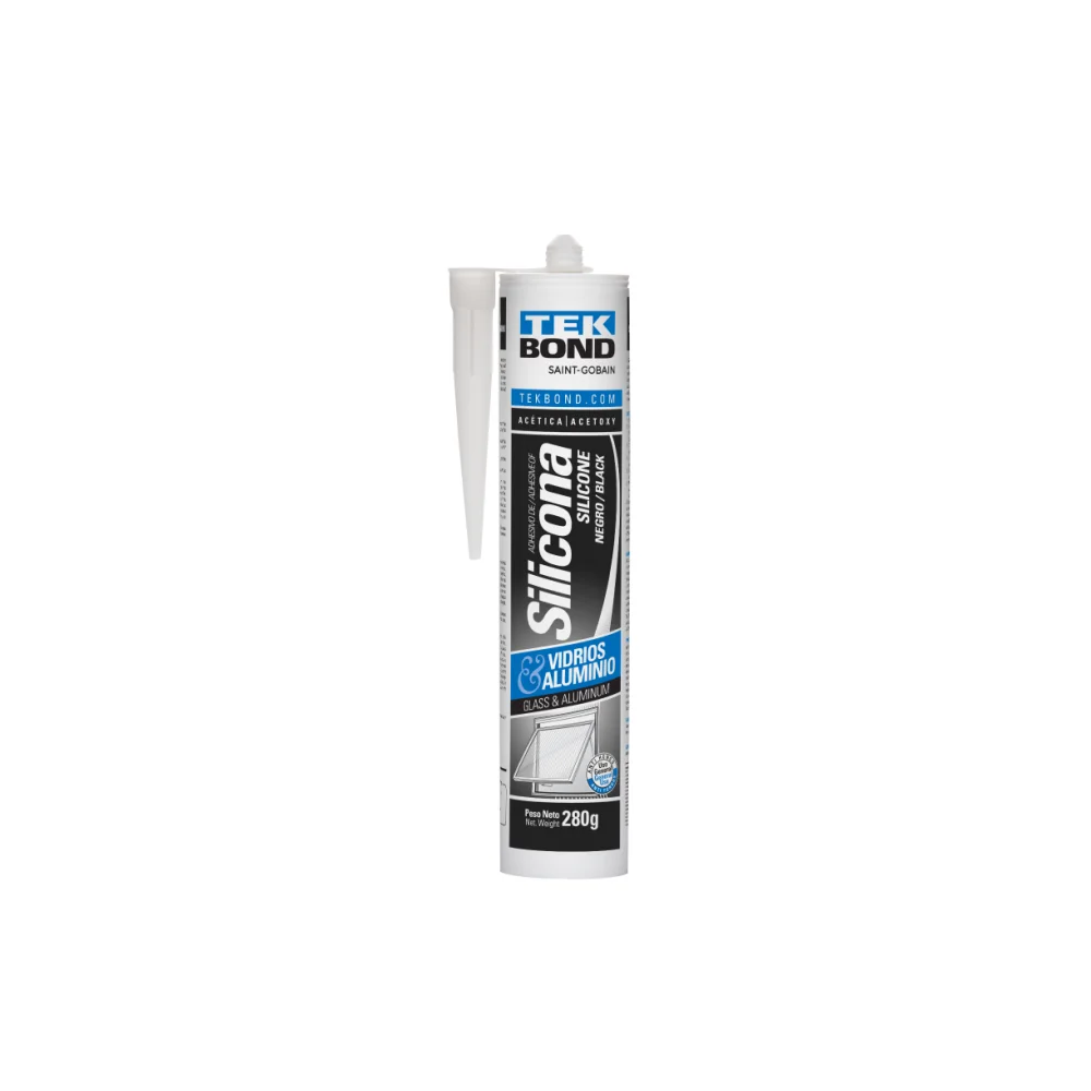 Silic. vidrio alum NEGRO.280GR BX12 78072743705 - Tekbond