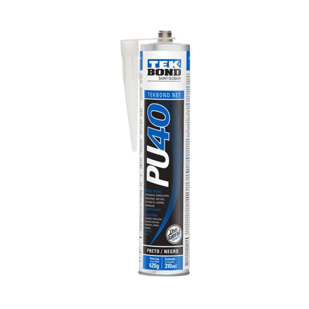 Sellador poliuretano PU40 negro 310ML 69957326998 Tekbond