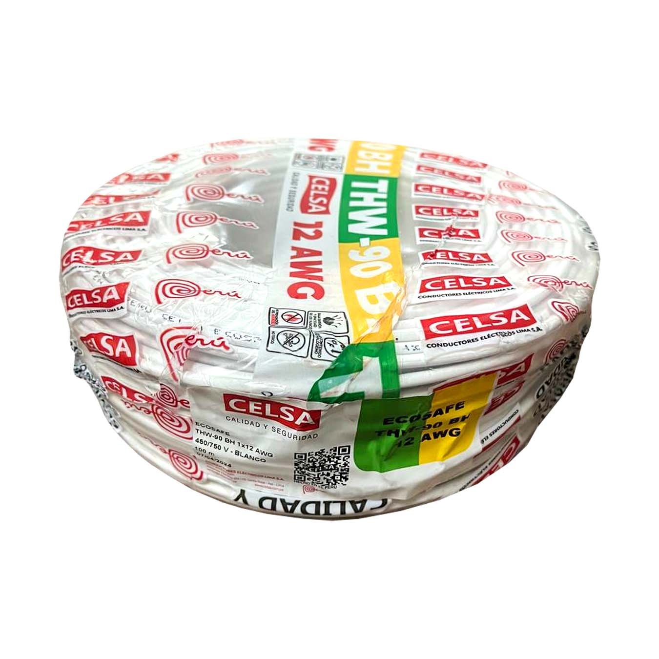 CABLE THW 90 N° 12AWG BLANCO ROLLO X10OMT CELSA