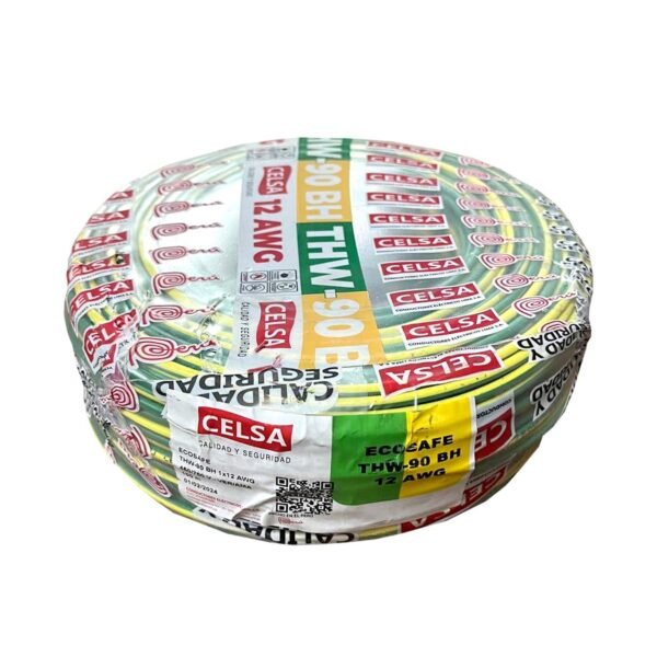 CABLE THW 90 N 12AWG VERDE/AMARILLO ROLLO X10OMT - CELSA