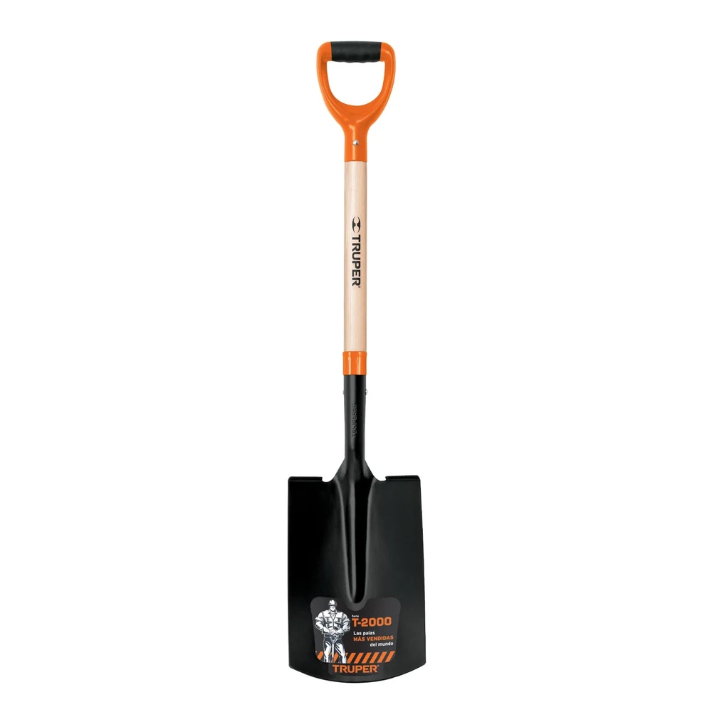 Pala recta T-2000 m/plastico naranja 10577 Truper