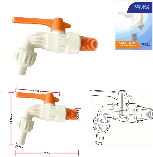 CAÑO JARDIN PVC NARANJA 1/2 - AQUA